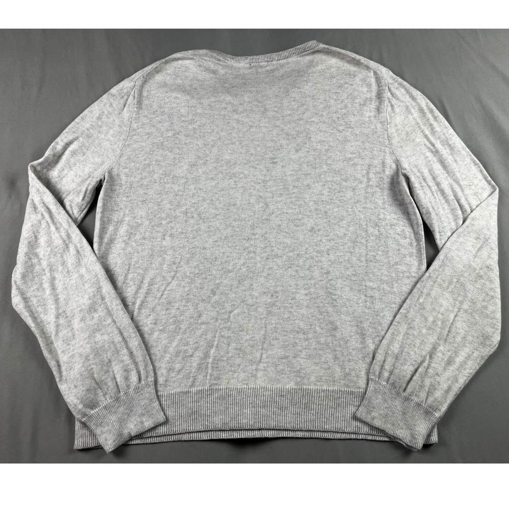 J.Crew Mens V-Neck Sweater Size Large Cotton Cashmere Gray Lightweight Grandpa - Picture 2 of 8